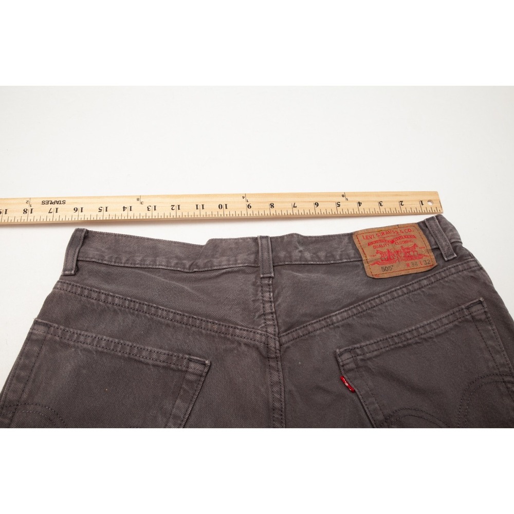 Levi's 505 Regular Fit Jeans Mens 34x32 Actual 32x31 Gray Denim Straight Leg - Picture 7 of 12